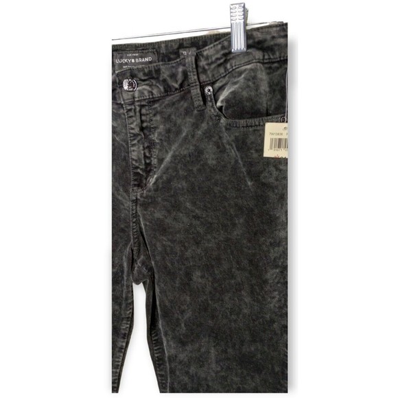 Lucky Brand Womens Size 12 31 Black Marble Velvet Brooke Legging 5 pocket Jeans - Picture 10 of 11